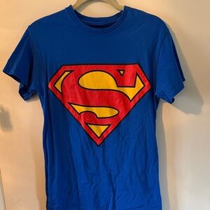 Superman Logo Graphic Tee - Blue with Red & Yellow Logo